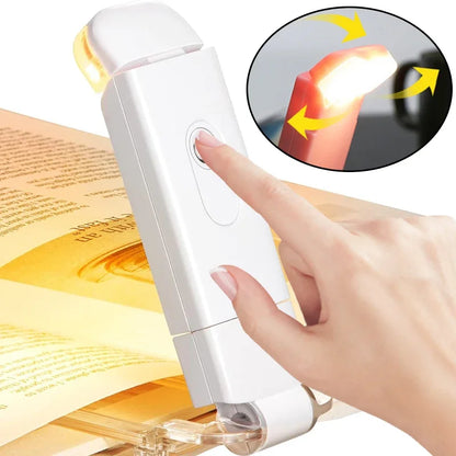 LED USB Rechargeable Book Reading Light Brightness Adjustable Eye Protection Clip Book Light Portable Bookmark Read Light