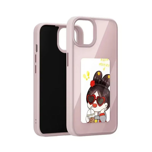 New-Tech NFC Function 4 Colors E Ink Phone Case for Iphone 16 15 14 13 Pro Max DIY Screen Smart Phone Case Fundas Battery Free