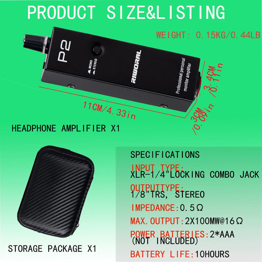 Headphone Amplifier Converter XLR to 3.5MM Audio Interface Mini Portable HIFI Headphone Amplifier Clip Mount